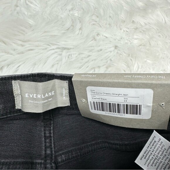 Everlane Women's NWT Black Washed The Curvy Cheeky Minimalist Jean W24/L28 - Picture 5 of 11